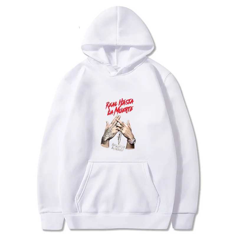 Real Hasta La Muerte Rapper Print Mens Autumn Fleece Hoodie Regular Fit Long Sleeve Clothes Y2K Fashion Streetwear Sportswear XJ250714