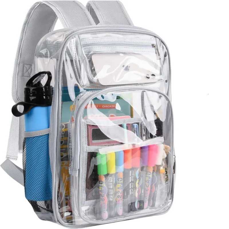Backpack Waterproof Transparent School Bag Girl Large Capacity Backpack Solid Clear Backpack Men Fashion Transparent Plastic Bag S250714