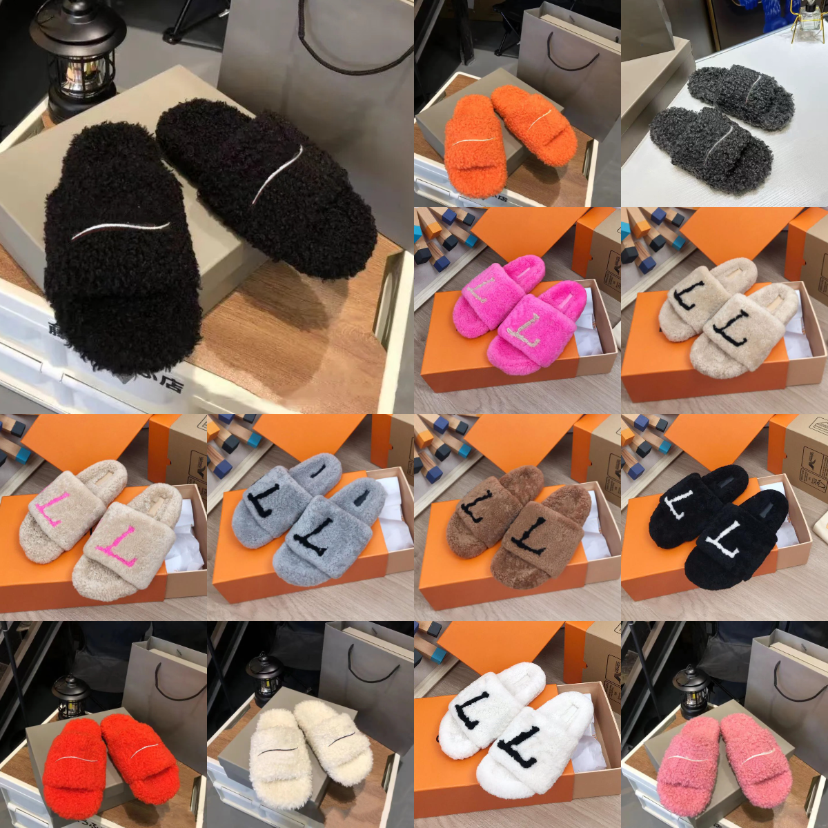 Slides Designer men women Slippers Ladies Wool Winter Fur Fluffy Furry Warm Letters Sandals Comfortable Fuzzy Girl Flip Flop Slipper booties 2025