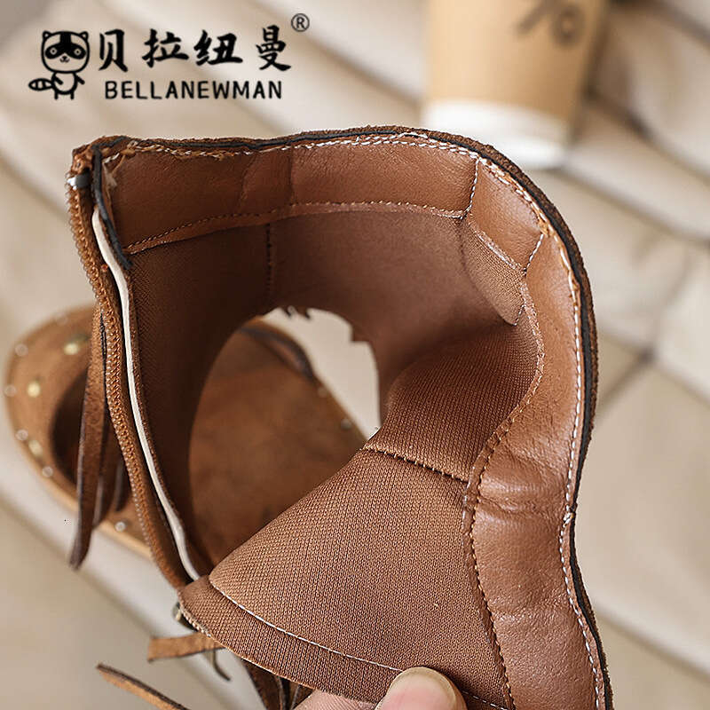 2025 Summer New Girls' Fashion One-Strap Roman Shoes Simian Style Tassel Children's Sandals