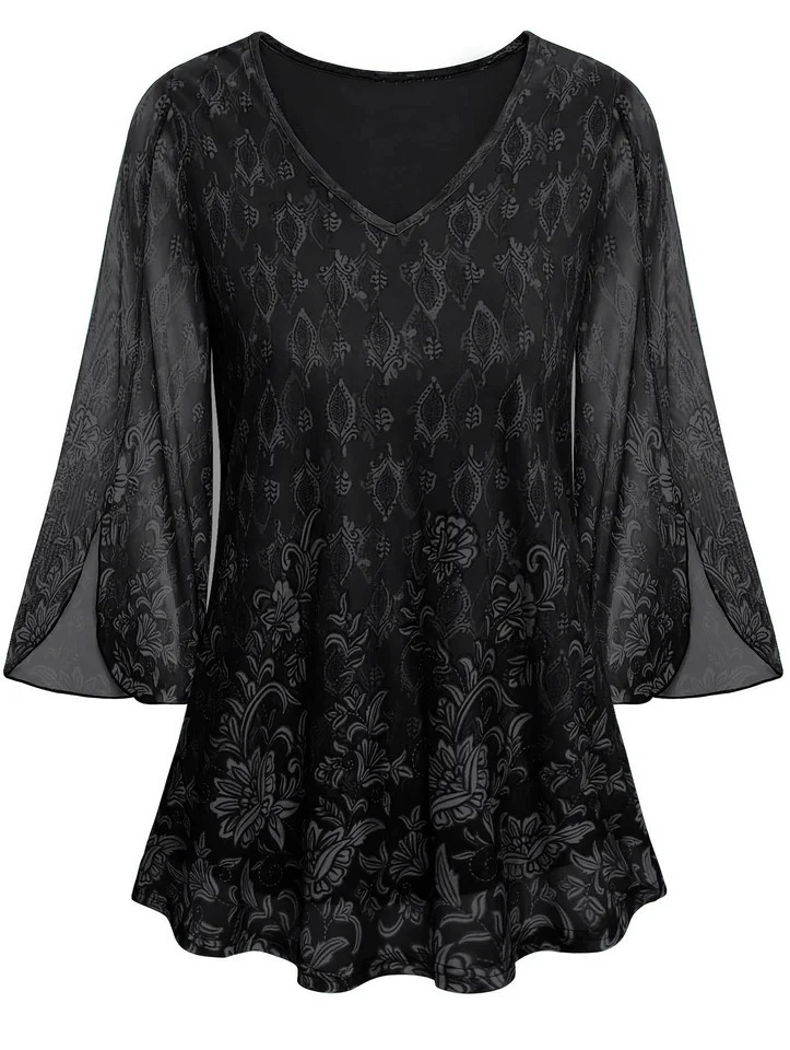 Plus Size Blouse Shirts Womens Lace Tops Blouses Spring Full Sleeve V-neck Black Green Purple Shirt Elegant Blouse Clothes 250708