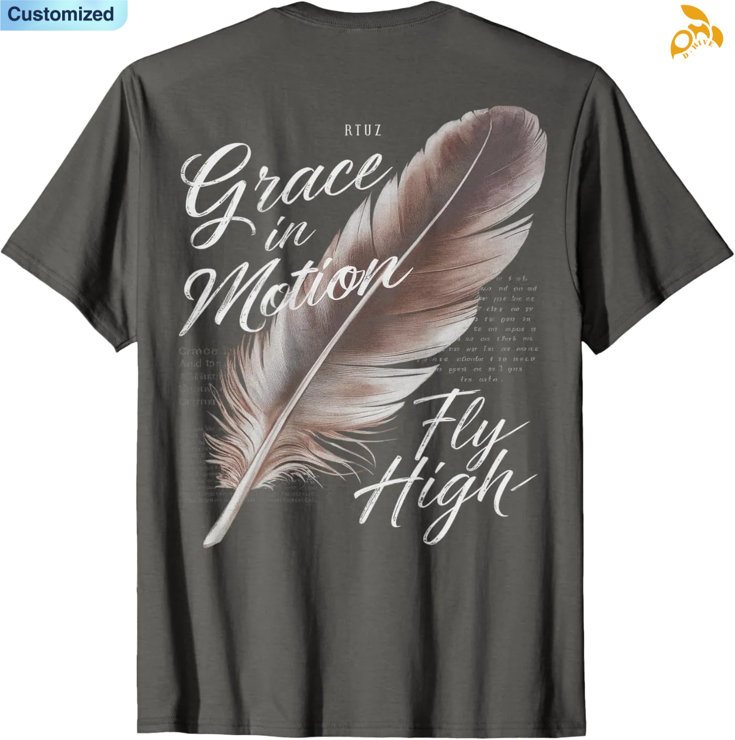 Free shipping for Men's T-Shirts Hip Hop Vintage Edgy Y2K Back Print Streetwear Feather high quality many code number options attractive