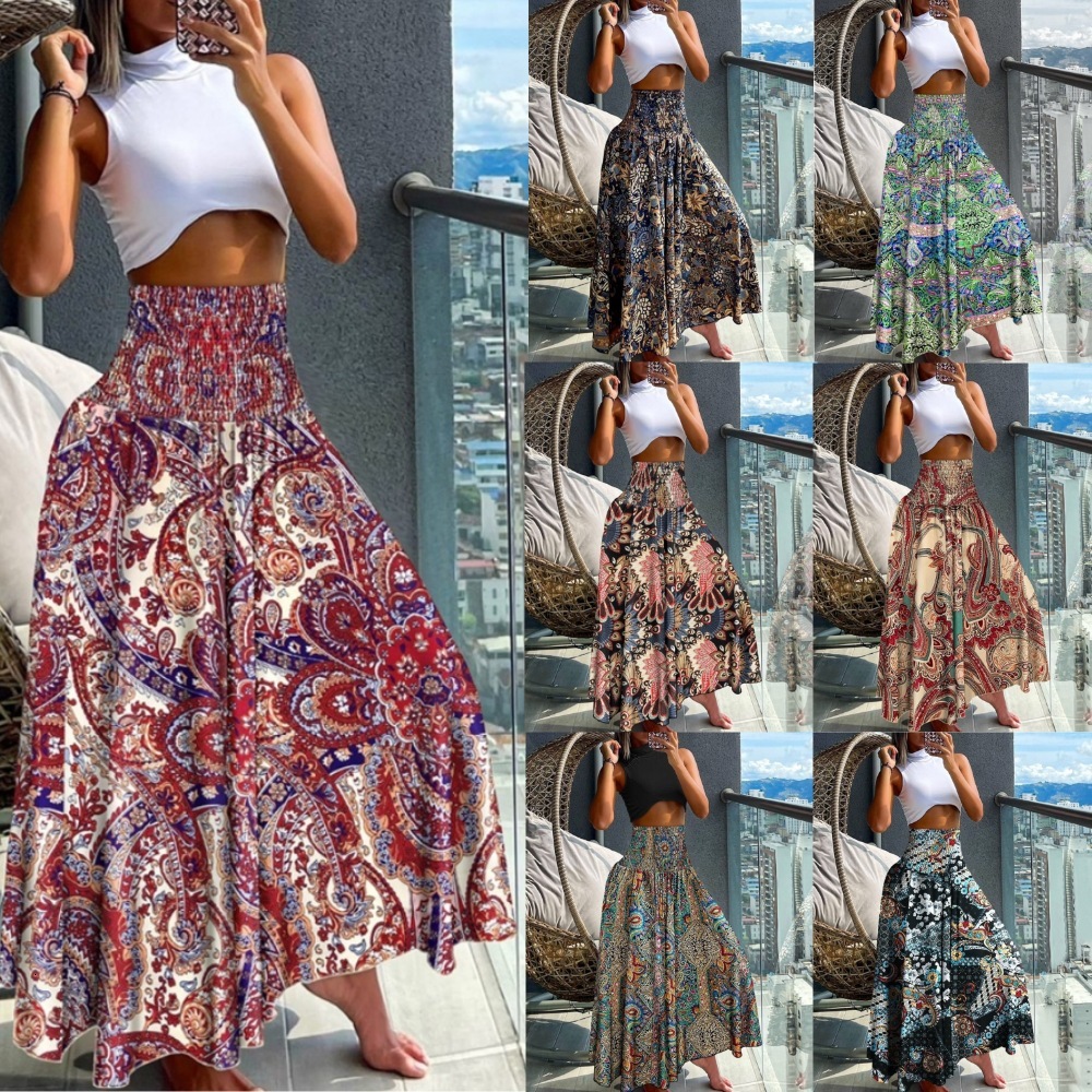 2025 New Women's Skirt Summer Style High Waist Slim fit Printed Women's Skirt New Women's Multi print Half length Skirt New Designer Dr