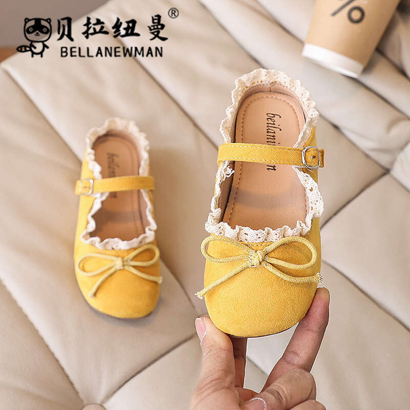 Children's Fashion Small Leather 2025 Summer New Soft Sole Bow Princess Shoes Little Girls Half-Slip Sandals