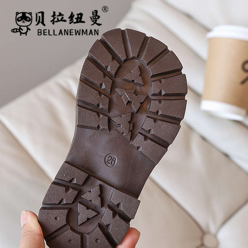 Children's Double-Sided Fleece Short 2024 Autumn New Korean Girls' British Style Martin Boots for Older Kids