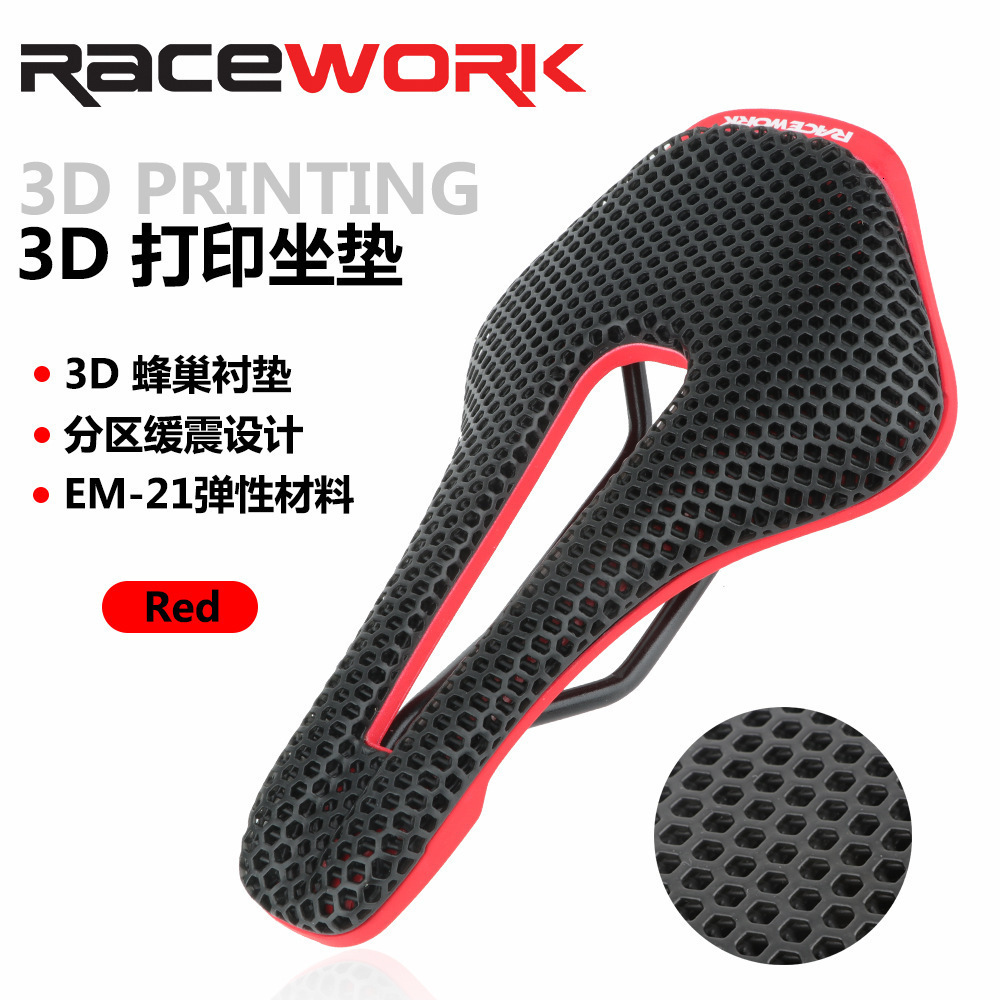 RYET 3D Printed Bicycle Saddle Ultralight Carbon Fiber Hollow Comfortable Breathable MTB Gravel Road bike Cycling Seat Parts 240507