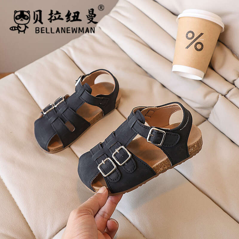 Choice Hot-Selling Children's Closed-Toe Cork Sandals 2025 Summer New Korean Style Boys' Beach Shoes