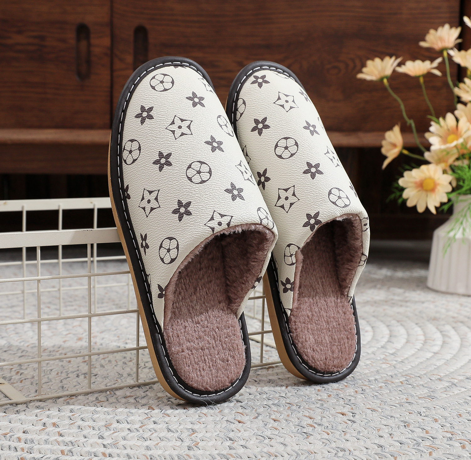 2025 free shipping womens flat designer slippers white and black spring new thick soled incremental sandals suitable for outdoor