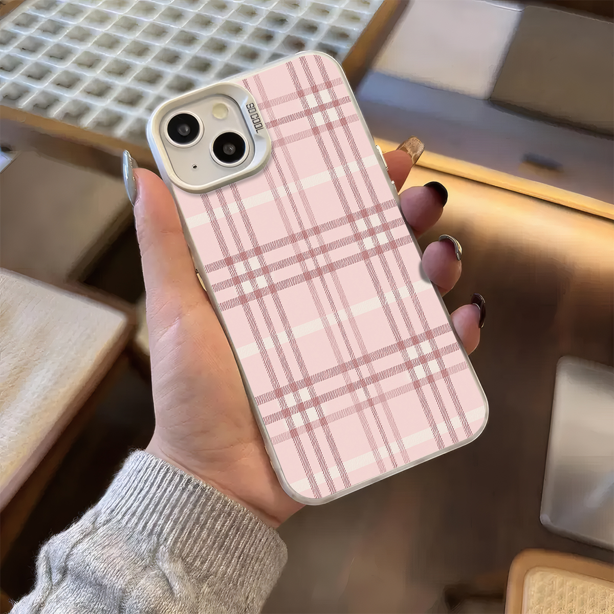 Pink Plaid Pattern Fabricpattern phone case for iPhone 16/16 Pro/16 Plus/16 Pro Max 15/14/13/12/11/x/xs/xr/xs max,Members Day