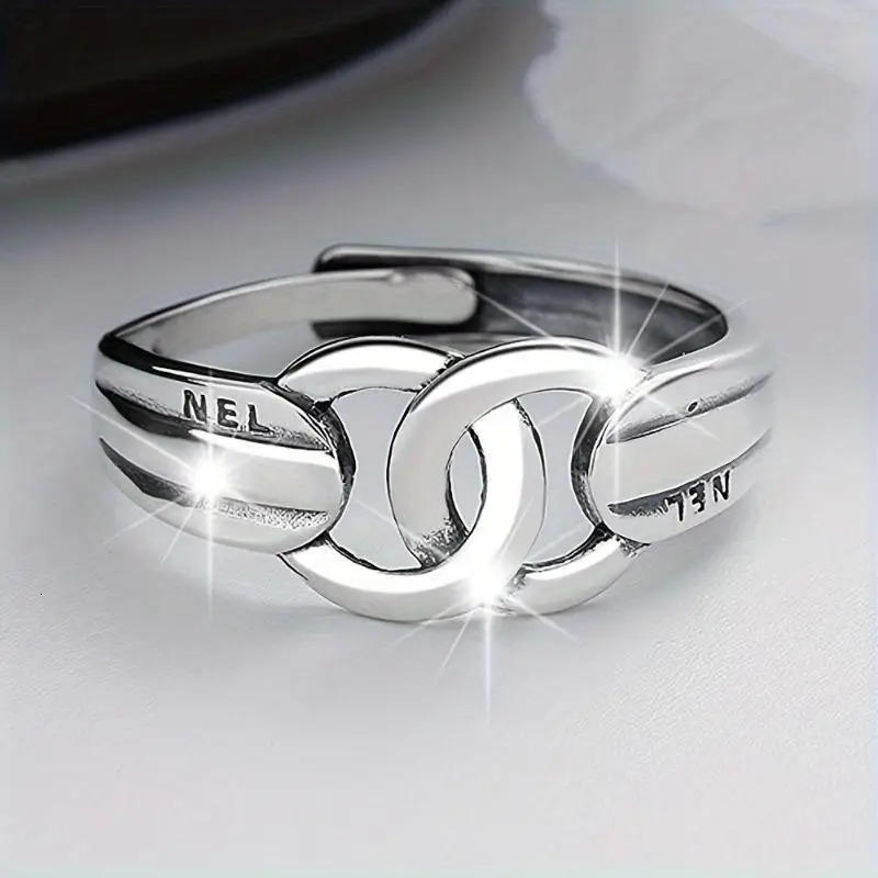 Antique Geometric Twist Ring Adjustable Hip Hop Jewelry for Women 250712