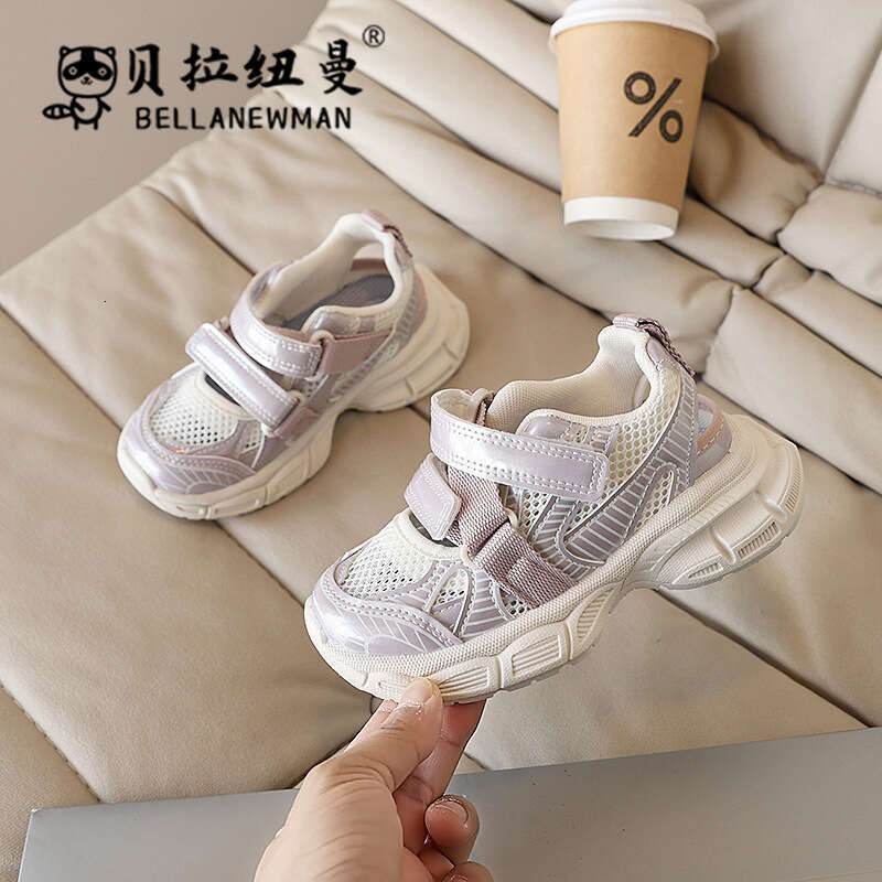 Bella Newman Hollow Children's Sports Sandals 2025 Spring Autumn New Korean Style Girls' Mesh Boys' Shoes