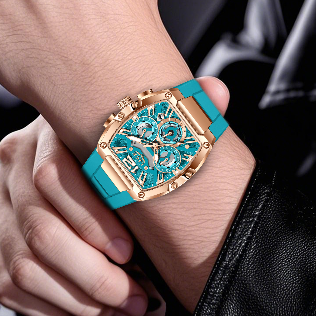 LIGE Men's Quartz Watch Fashion Business Watch Multifunctional Chronograph 24-hour Small Dial Holiday Gift Teen Watch Waterproof Watch Watch for 