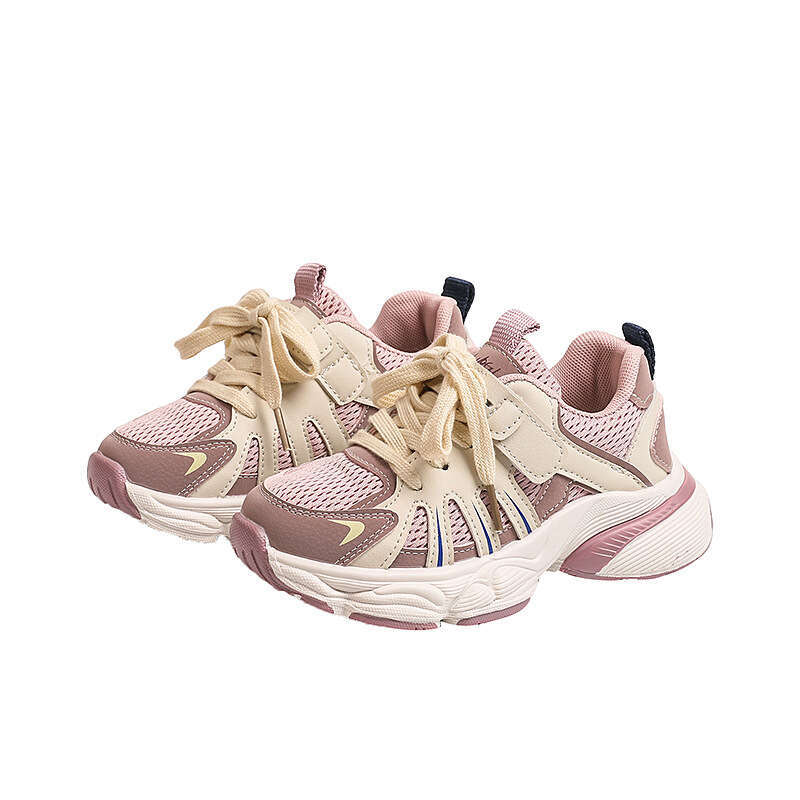 Girls' Fashion Breathable Dad 2024 Autumn New Korean Version Velcro Boys' Lightweight Running Shoes for Big Kids
