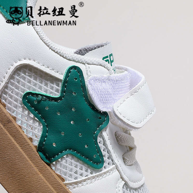 Bella Newman Girls Thick-Soled Single Mesh Sneakers 2024 Spring Summer New Boys Fashion Sports Children's White Shoes