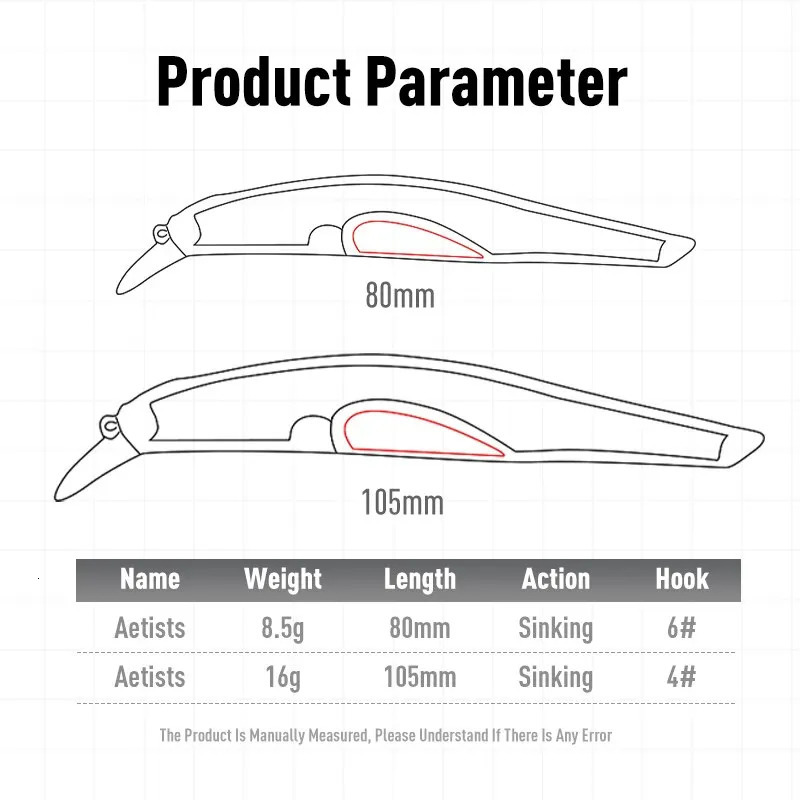Artist FR Silence Sinking Minnow Fishing Lures 80mm 105mm Jerkbaits Good Action Wobblers High Quality Hard Baits Sea Bass 250708