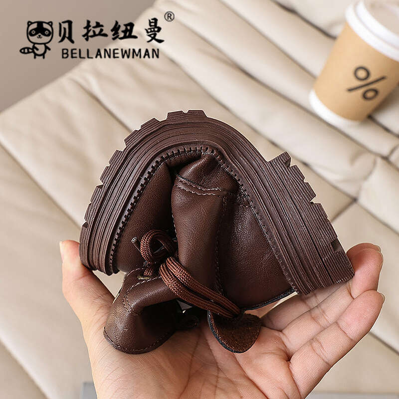 Girls' Fashion Martin 2024 Autumn New Korean Children's British Style Short Boys' Leather Boots for Older Children