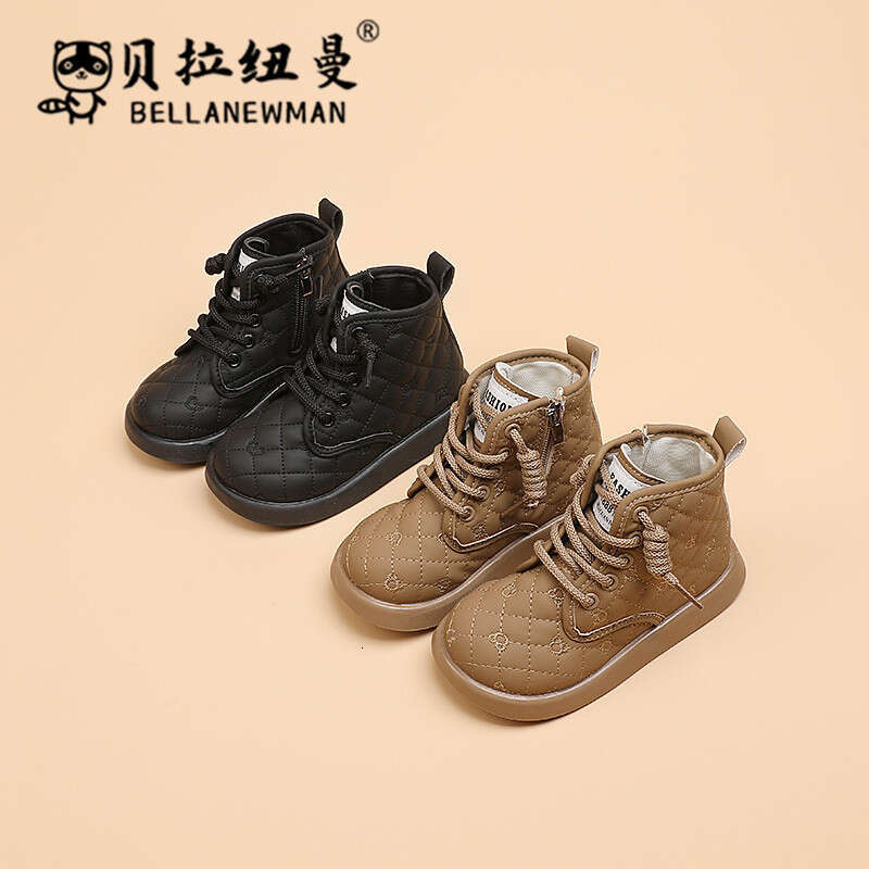 Children's British Style Short 2023 Autumn Fashion Big Kids Soft Sole Leather Martin Girls' Casual Ankle Boots