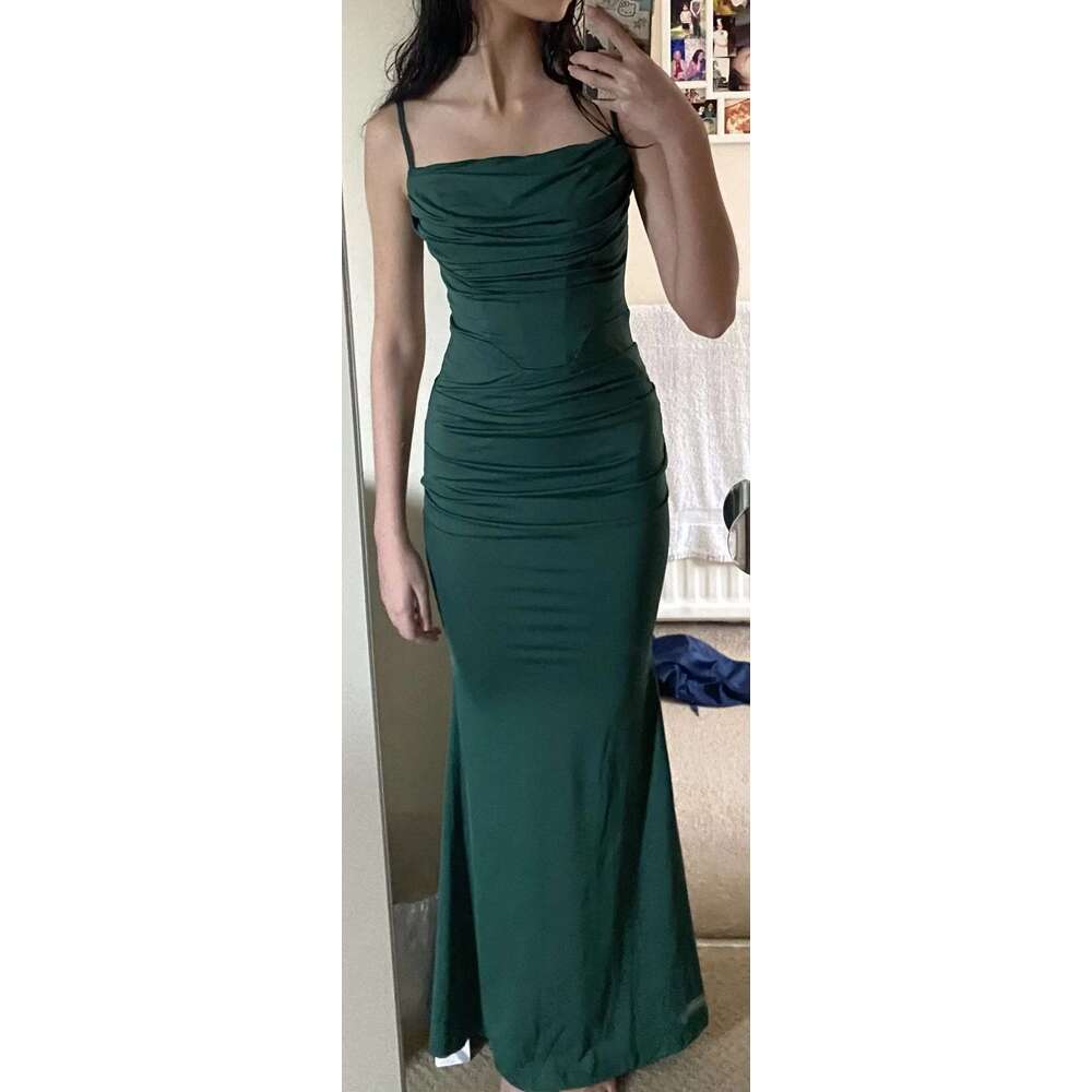 Elegant for Women Al Corset Maxi Draped Evening Night Party Dresses Bodycon Sexy Backless Dress with Fishbone