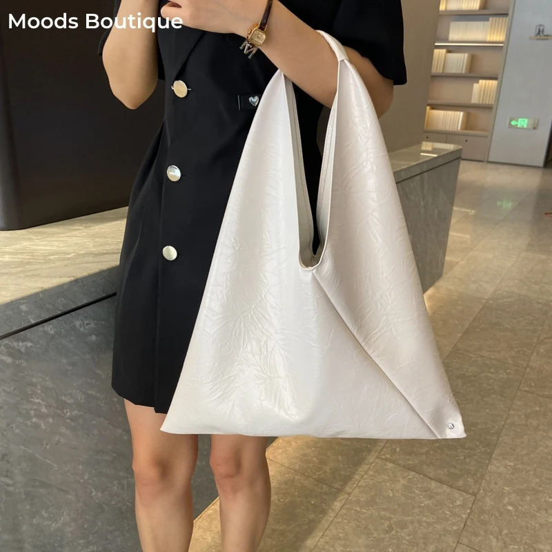 MOODS Oversized Shoulder Bags For Women Soft Leather Large Capacity Shopping Lightweight Underarm Shoppers Female Handbags 250704