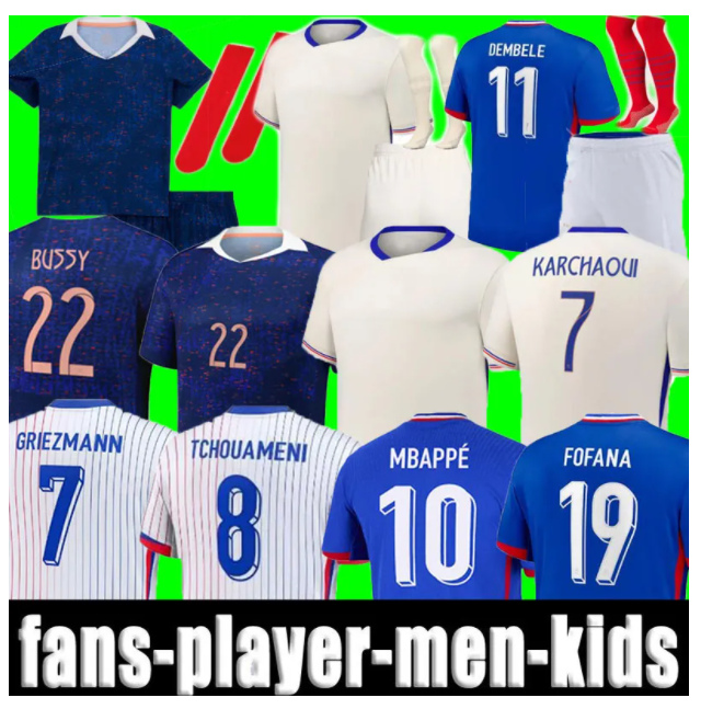 2024 2025 2026 french DEMBELE TCHOUAMENI Boys soccer Jersey Maillot de Foot francia enfant kids kit 2 stars MBAPPE 2024 25 26 Fra nce football FRENCH shirt Jerseys