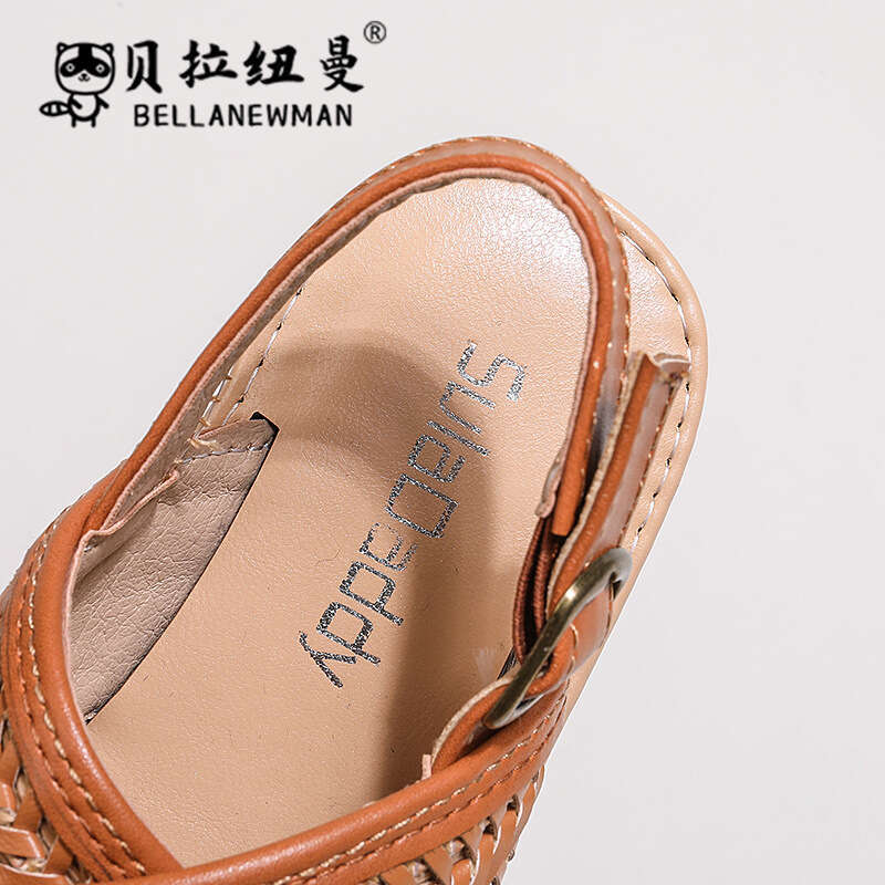 SHEIN Hot-Selling Girls' Cross-Woven Sandals 2025 Summer New Children's Soft Sole Casual Beach Shoes