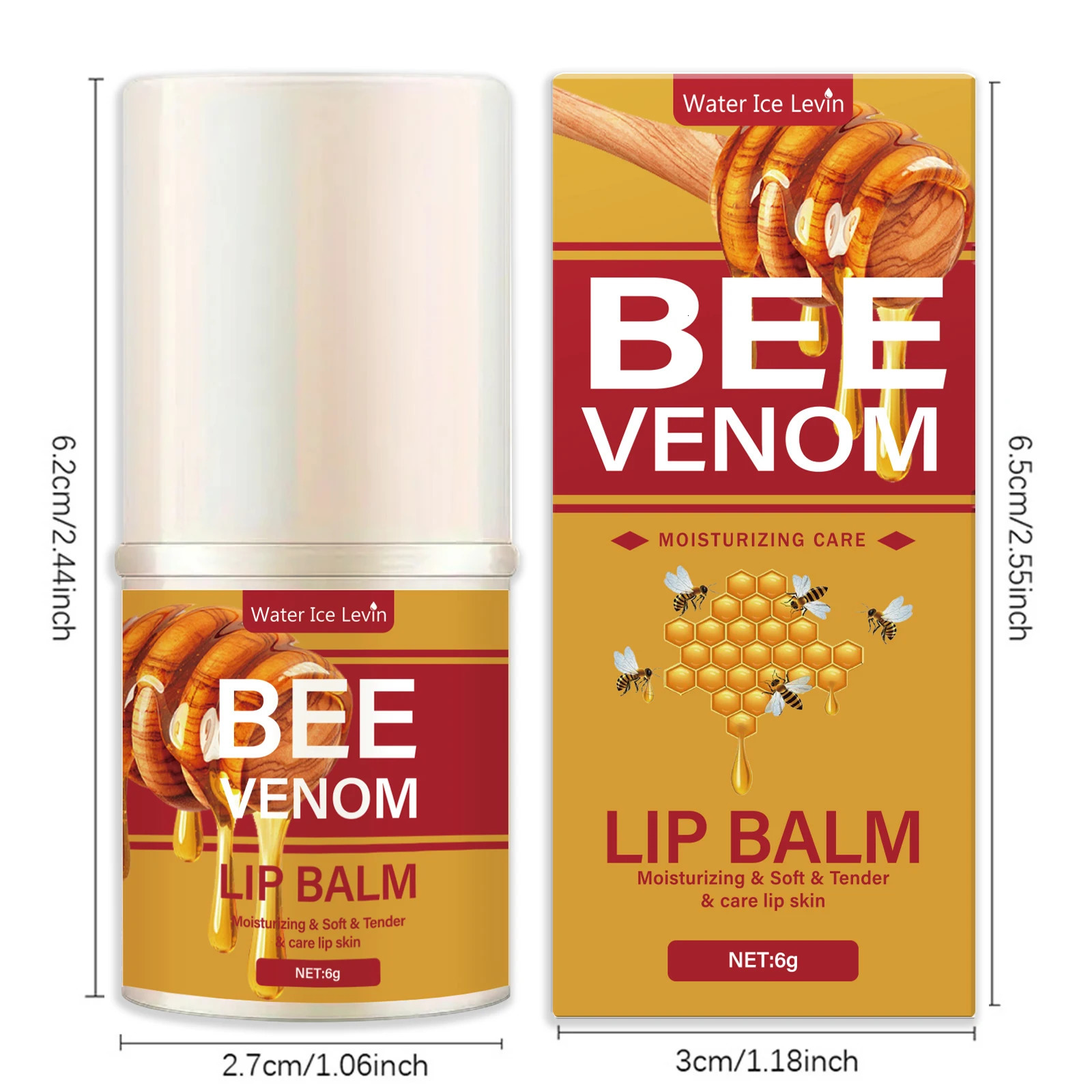 Bee Venom Lip Balm Hydrating Translucent and Glossy Soft and Light Instantly Hydrating Smooth and Easy to Absorb Cares for Lips Softer 250712