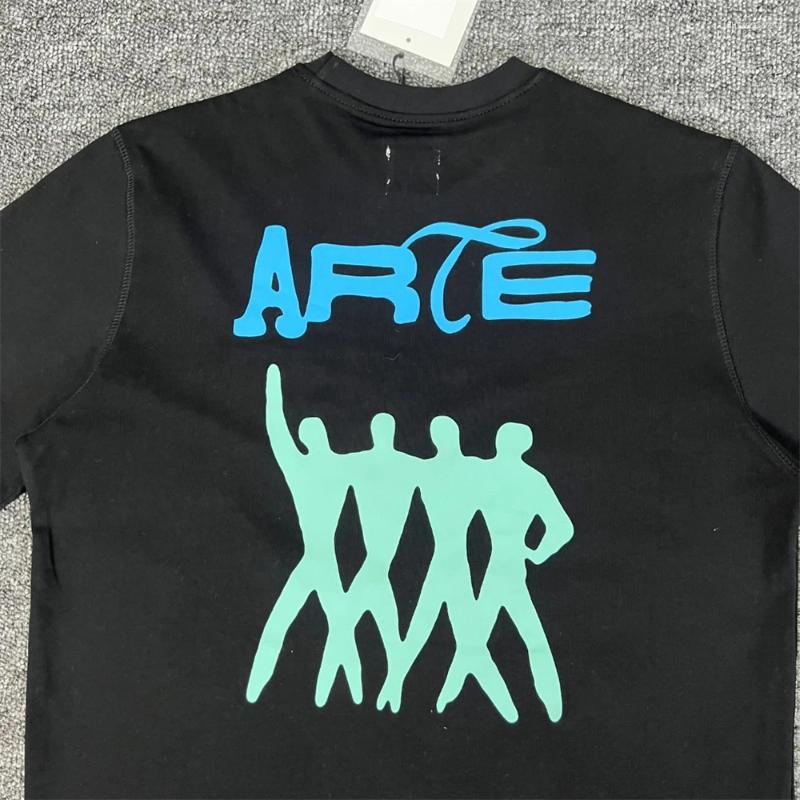 Men's T Shirts 2025ss Arte Embroidery Logo People Shirt Men Women Black Summer Style T-shirt Top Tees