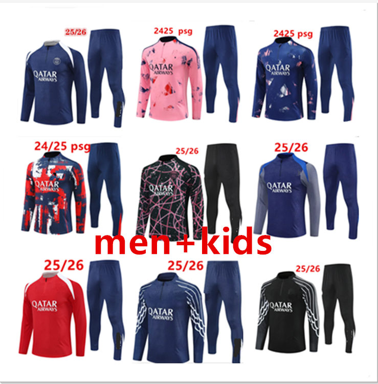 chandal PSGA Tracksuits PSGes tracksuits mbappe tracksuit 2025 26 BARCOLA VITINHA LEE KANG IN O.DEMBELE hakimi survetement tuta futbol football kit men and kids 01