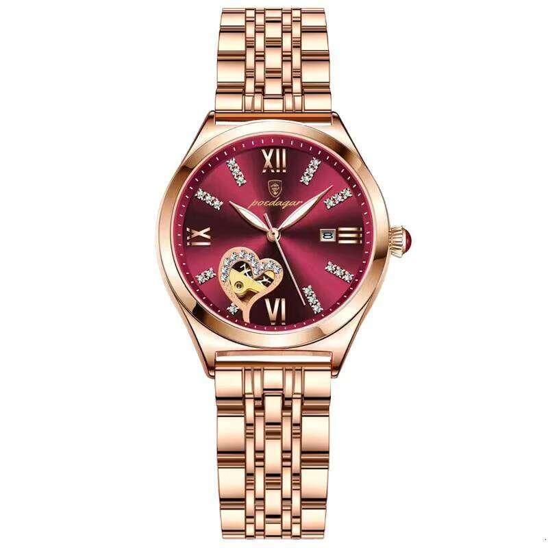 DHgargets Trendy Korean-Style Women's Watch - Waterproof 30M Luminous Stainless Steel Quartz Watch with Date (Model 320 Steel)