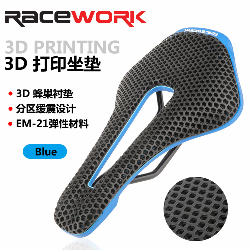 RYET 3D Printed Bicycle Saddle Ultralight Carbon Fiber Hollow Comfortable Breathable MTB Gravel Road bike Cycling Seat Parts 240507