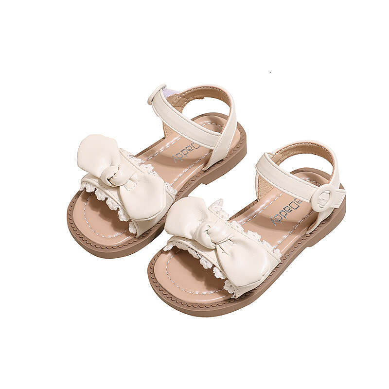 Bella Newman Girls' Bow Soft Sole Sandals 2024 Summer New Fashion Baby Slip-On Beach Shoes