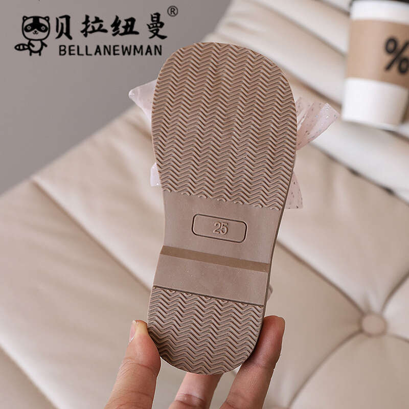 Girls Fashion Rhinestone Lace Sandals 2024 Summer New Baby Soft Sole Beach Children Open-Toe Roman Shoes