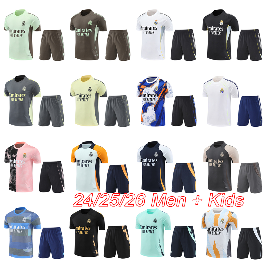 2025 2026 MBAPPE BELLINGHAM VINI JR mens pre match soccer jerseys kids football kits 24 25 26 Madrids football jersey training shirts kit maillot foot camiseta futbol