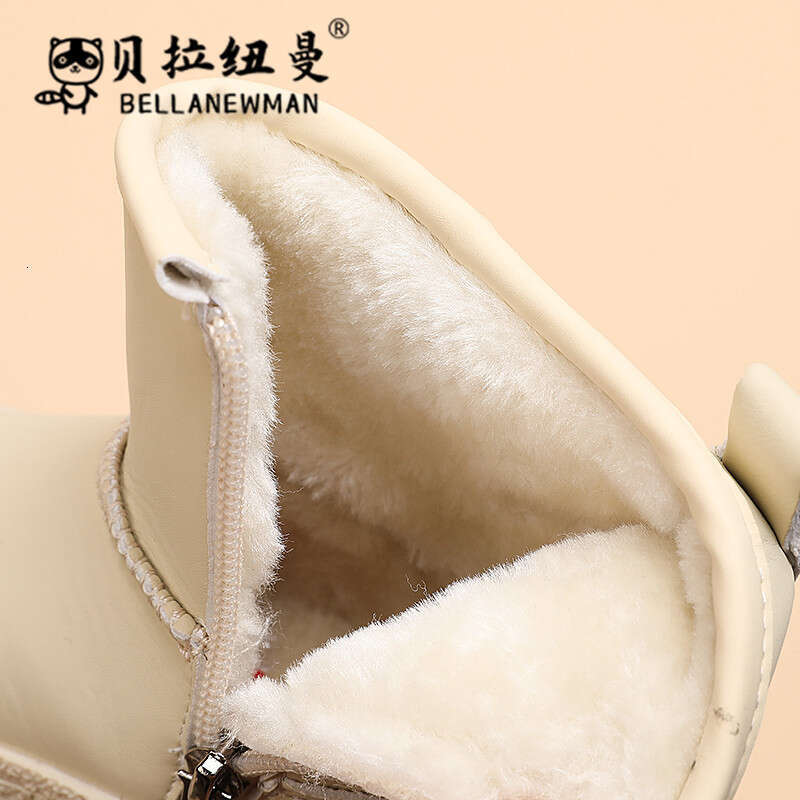 Children's Snow 2023 Winter Fleece Lined Thickened Warm Cotton Shoes Boys Black Short Girls Boots