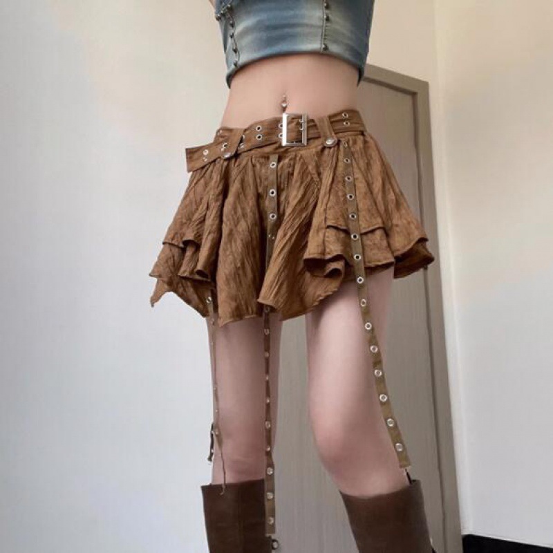 2025 New women's dress retro spicy girl style irregular design linen ribbon dress high waist slim fit women's dress summer dress new designe