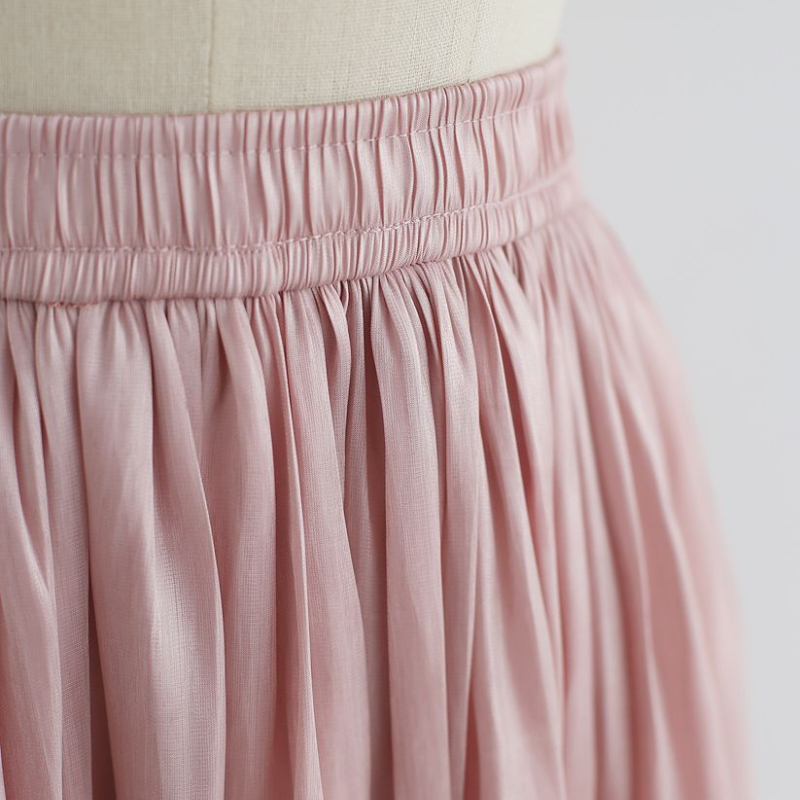 Elegant Satin Copper Fabric Skirt with Silky Feel for Fashion Forward Looks