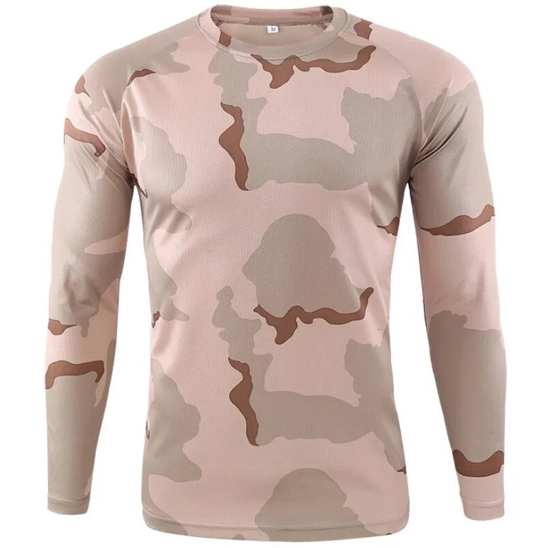 Men Camouflage Tshirt Summer Outdoor Quick Drying Breathable Hiking Fishing Camping TShirts Military Tactical Long Sleeve Tops 250707