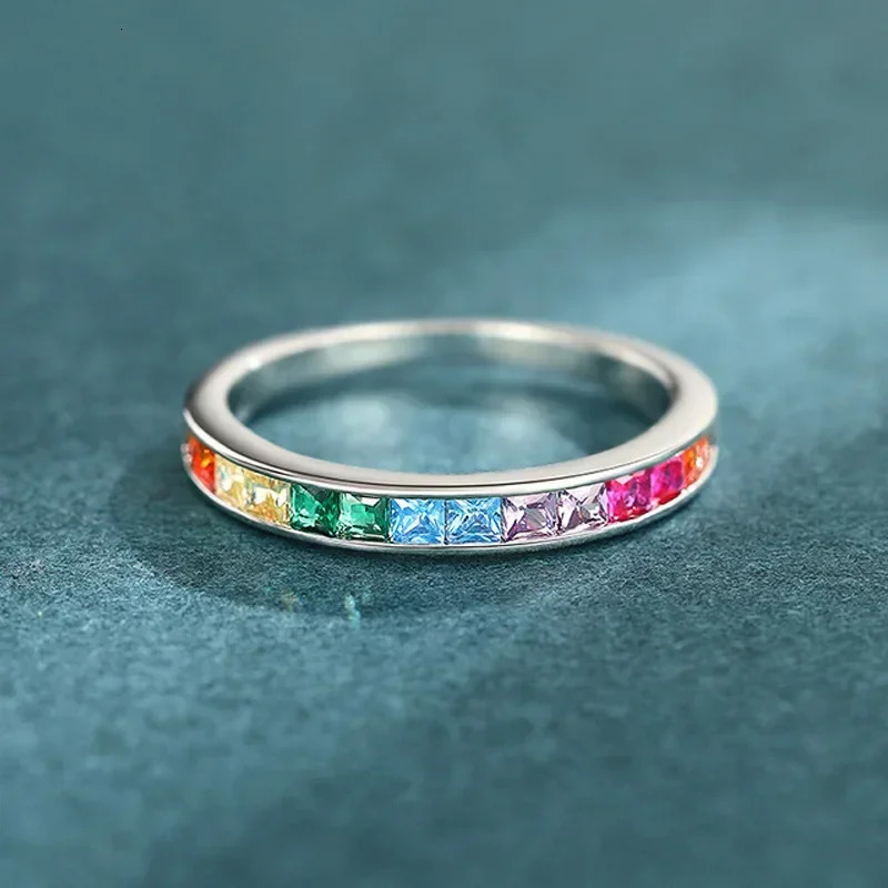 Classic Simple Colorful Zircon Ring for Women Elegant Fashionable Personalized Minimalist n Jewelry 250712