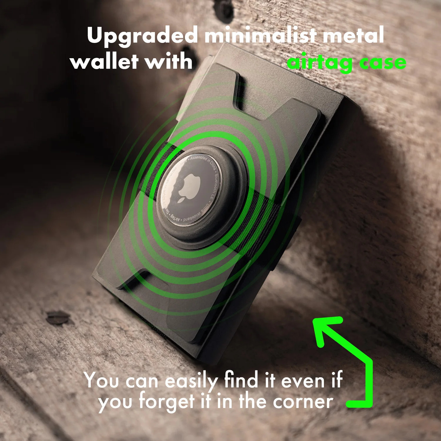 Smart Airtag Wallet Men Metal Wallet with Airtag Holder - AirTag Wallet for Men Airtag Slim Minimalist Pop Up Card Wallet 250708