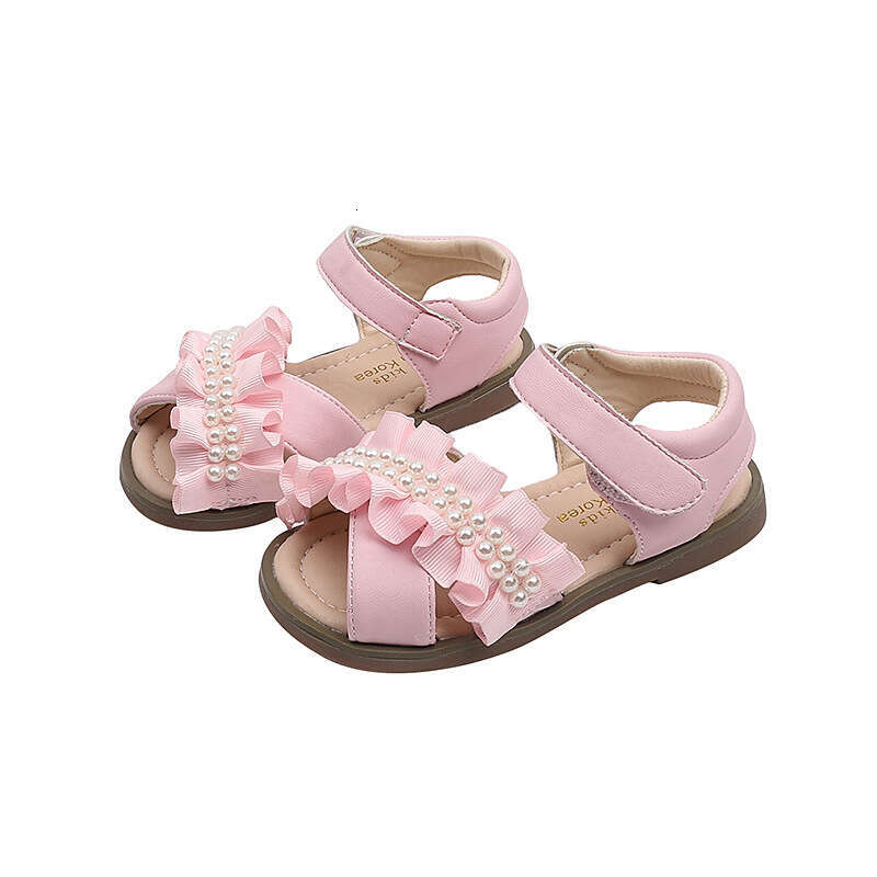 Choice Girls Beaded Lace Princess Sandals 2025 Summer New Children's Fashion Cross Soft Sole Beach Shoes
