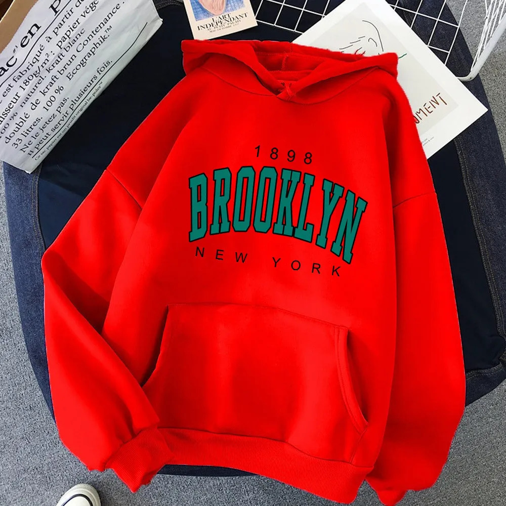 Spring and Autumn Winter Fleece Loose Womens Hoodie Selling Brooklyn Printed Couple Sweatshirt Coat 250707