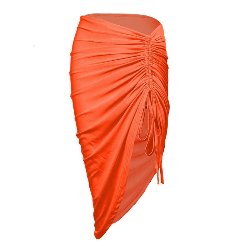 2025 New Women's Skirt Summer New Women's S Sexy Slimming Irregular Skirt Fashion Trend Pull Rope Half Skirt New Designer Dress