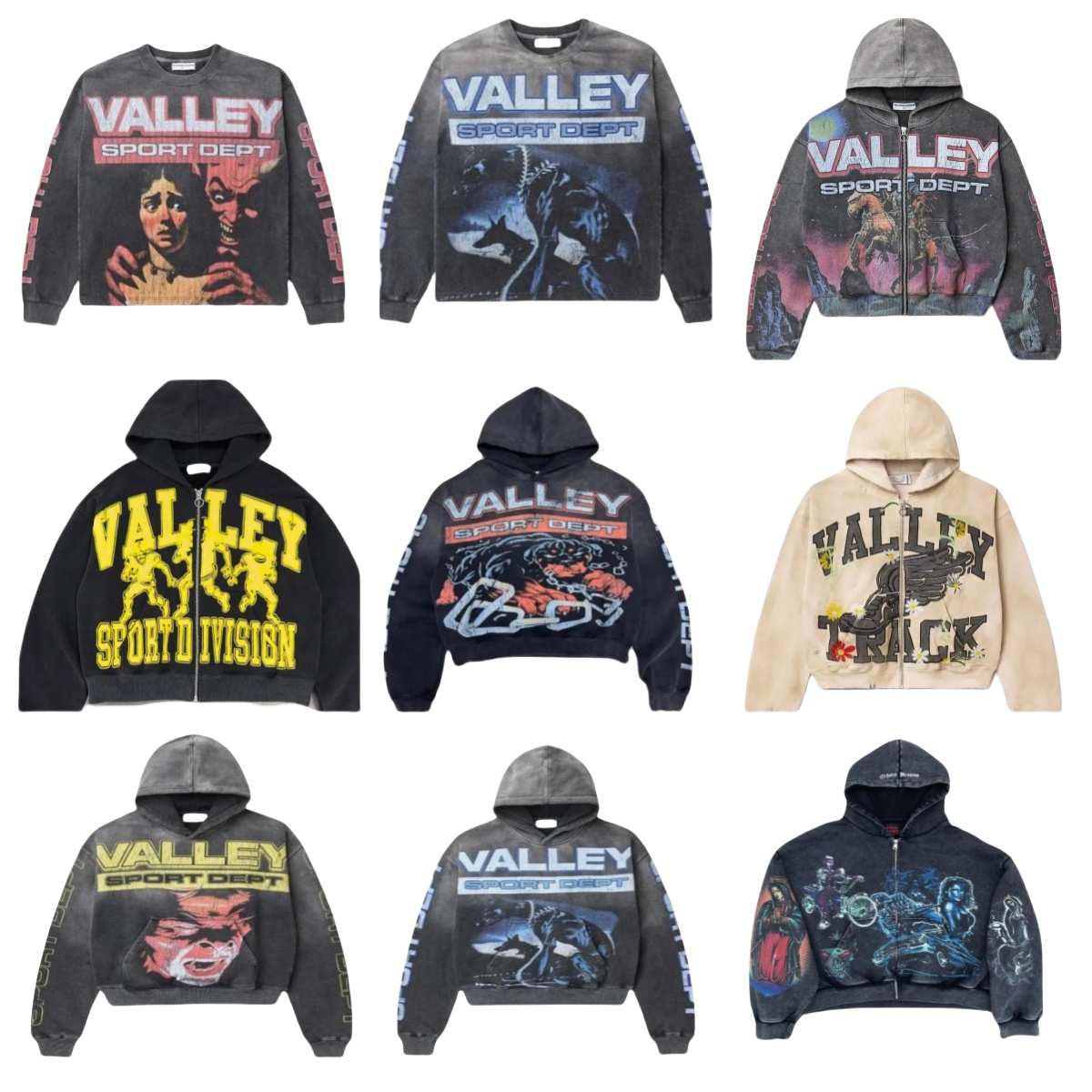 Vintage Washed Streetwear Hoodies Y2K Clothes Men & Women Harajuku Retro Hip Hop Print Oversized Hoodies Sweatshirts Jackets