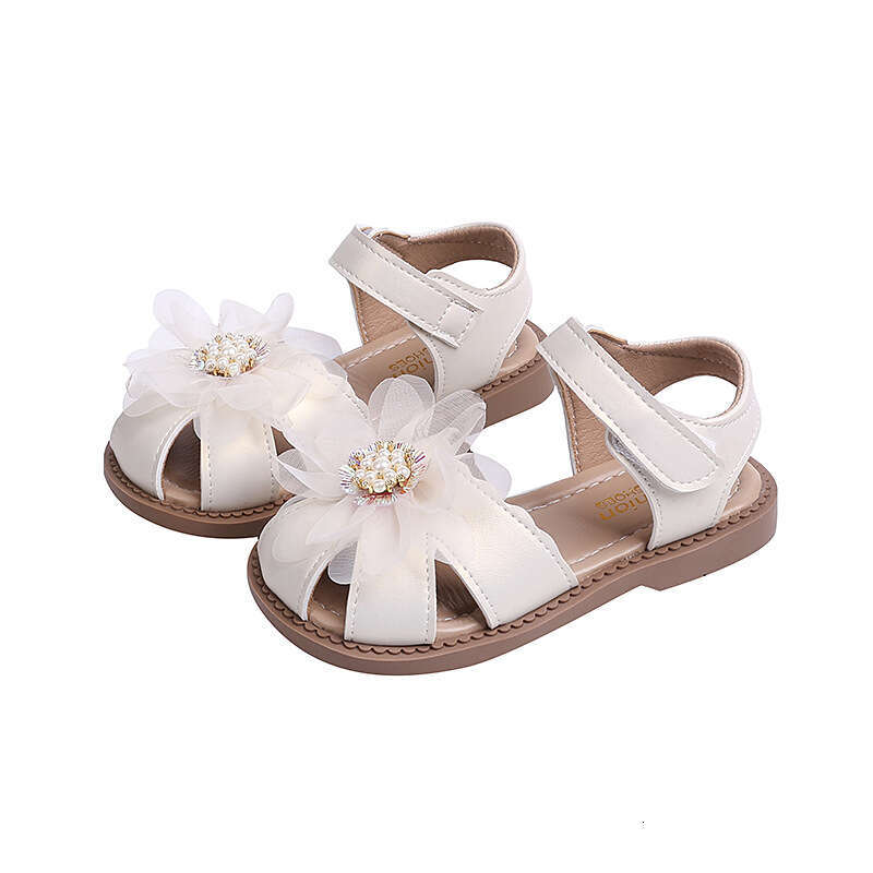 SHEIN Niche Design Sandals 2025 Summer New Girls' Stylish Little Flower Princess Children's Closed-Toe Shoes