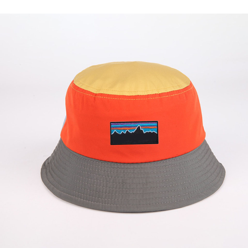 designer bucket hat quick drying color blocking flat top windproof fishermans hat outdoor outing sun hat can be folded fashion hat