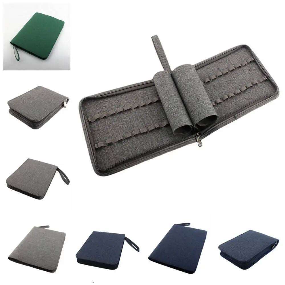 Large Capacity Fountain Pencil Case 10/24/48 Slots Canvas Pen Bag Writing Holder Supplies Accessories