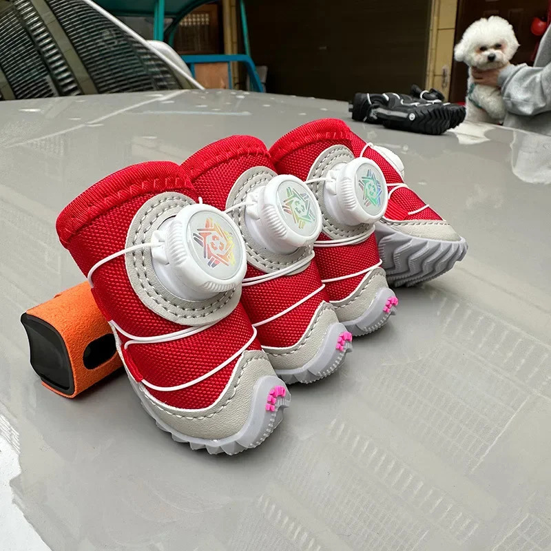 Winter Dog Shoes Warm Fleece Puppy Pet Shoes Waterproof Dog Snow Boots For Small Dogs Chihuahua Yorkie Teddy Shoes 250709