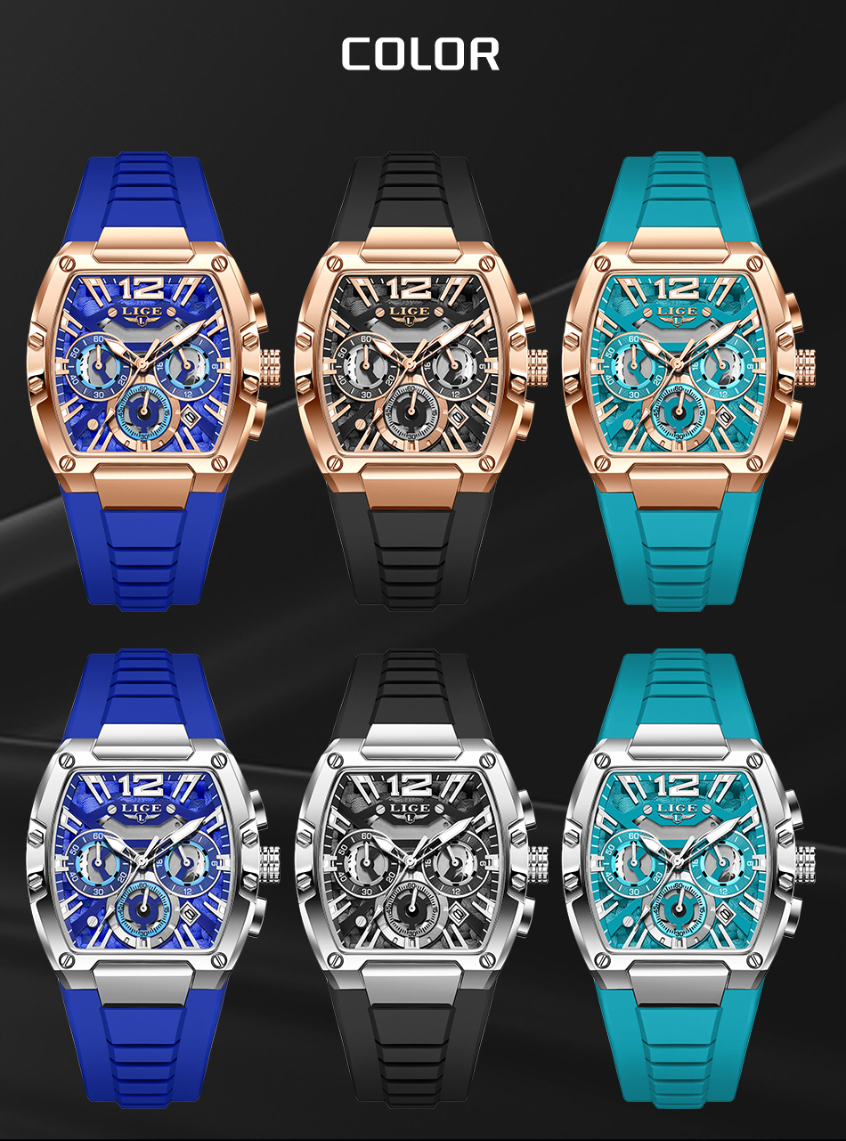 LIGE Men's Quartz Watch Fashion Business Watch Multifunctional Chronograph 24-hour Small Dial Holiday Gift Teen Watch Waterproof Watch Watch for 