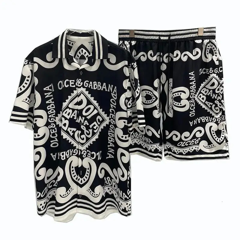 Summer Hawaiian Shirt Suit The Season Mens Casual Digital Print Set Fashionable Youth CrossBorder Clothing None AE Stock 250714