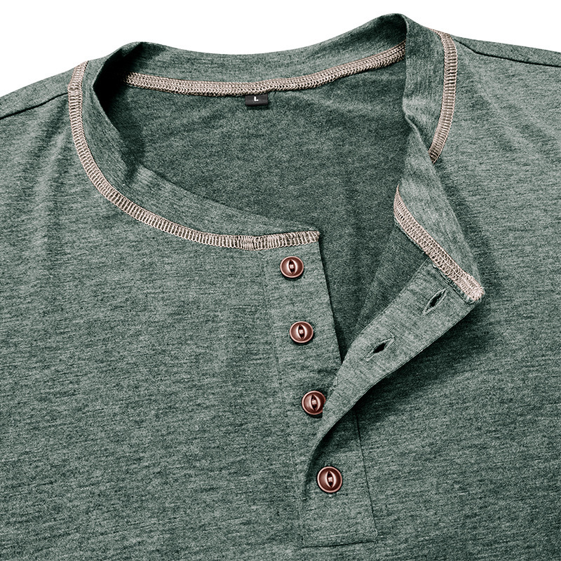 Round Neck Mens T-Shirts - Summer Casual Top with Bold Colors & Hemmed Sleeves